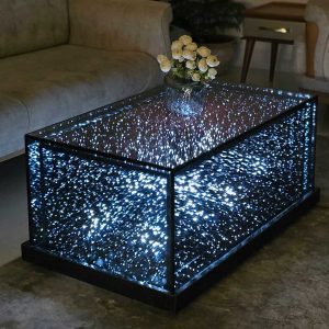 میز جلومبلی نوری شیشه ای طرح استارلایت اینفینیتی